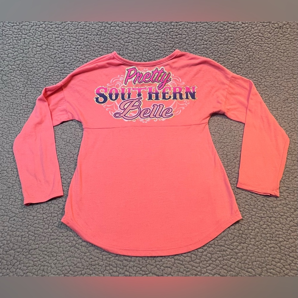 Red Camel girls Long Sleeve Blouse Size Medium Pink Southern Belle